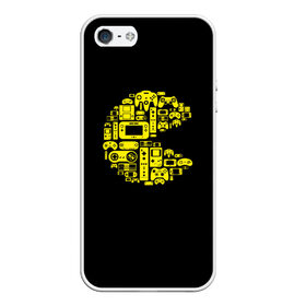 Чехол для iPhone 5/5S матовый с принтом Pac-Man , Силикон | Область печати: задняя сторона чехла, без боковых панелей | game | gamer | gaming | nds | nintendo | pac man | ps3 | ps4 | psp | wii | xbox | аркада | джойстик | игра | игровая приставка | игры | классика игр | контроллер | пакман