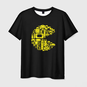 Мужская футболка 3D с принтом Pac-Man , 100% полиэфир | прямой крой, круглый вырез горловины, длина до линии бедер | game | gamer | gaming | nds | nintendo | pac man | ps3 | ps4 | psp | wii | xbox | аркада | джойстик | игра | игровая приставка | игры | классика игр | контроллер | пакман