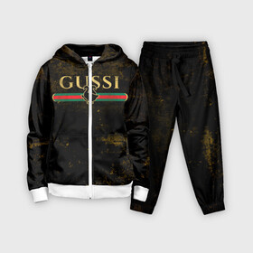 Детский костюм 3D с принтом GUSSI GOLD ,  |  | fasion | gold | gucci | gussi | trend | гусси | гуччи | золото | золотой | мода | одежда | тренд | тренды