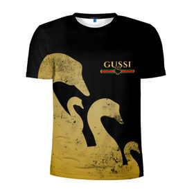 Мужская футболка 3D спортивная с принтом GUSSI GOLD , 100% полиэстер с улучшенными характеристиками | приталенный силуэт, круглая горловина, широкие плечи, сужается к линии бедра | fasion | gold | gucci | gussi | trend | гусси | гуччи | золото | золотой | мода | одежда | тренд | тренды