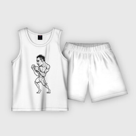 Детская пижама с шортами хлопок с принтом Tony Ferguson art ,  |  | ferguson | mma | tony | ufc | арманн | бокс | борьба | джиу джитсу | кукуй | тони | фергюсон | эль | энтони
