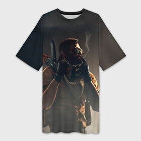 Платье-футболка 3D с принтом Counter Strike ,  |  | counterstrike | counterstrikeglobaloffensive | cs | csgo | gamer | globaloffensive | headshoot | skins | steam | terrorist | глобалофенсив | контрстрайк | кс | ксго | террорист | хэдшот