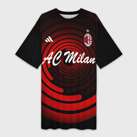 Платье-футболка 3D с принтом AC Milan ,  |  | ac milan | i rossoneri | il diavolo | дьяволы | италия | итальянский | клуб | красно чёрные | лидер | лучший | милан | профессиональный | рекордсмен | самый | спортивный | суперкубок | успешный | форма