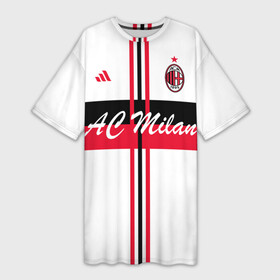 Платье-футболка 3D с принтом AC Milan ,  |  | ac milan | i rossoneri | il diavolo | дьяволы | италия | итальянский | клуб | красно чёрные | лидер | лучший | милан | профессиональный | рекордсмен | самый | спортивный | суперкубок | успешный | форма