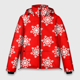 Мужская зимняя куртка 3D с принтом Новогодние снежинки , верх — 100% полиэстер; подкладка — 100% полиэстер; утеплитель — 100% полиэстер | длина ниже бедра, свободный силуэт Оверсайз. Есть воротник-стойка, отстегивающийся капюшон и ветрозащитная планка. 

Боковые карманы с листочкой на кнопках и внутренний карман на молнии. | Тематика изображения на принте: christmas | new year | snow | ёлка | зима | каникулы | новогодний паттерн | новый год | праздник | рождество | снег | снежинки