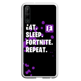 Чехол для Honor P30 с принтом Eat Sleep Fortnite Repeat , Силикон | Область печати: задняя сторона чехла, без боковых панелей | battle | boss | epic | floss | fortnite | game | games | lama | pubg | pvp | royale | save | survival | the | world | битва | выживание | дроп | игра | игры | королевская | лама | массакр | мир | пабг | спасти | фортнайт