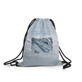 Рюкзак-мешок 3D с принтом Дота 2 с Новым Годом! , 100% полиэстер | плотность ткани — 200 г/м2, размер — 35 х 45 см; лямки — толстые шнурки, застежка на шнуровке, без карманов и подкладки | 