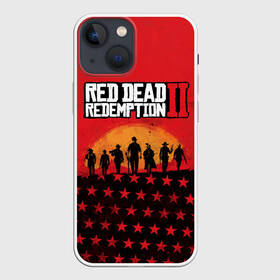 Чехол для iPhone 13 mini с принтом Red Dead Redemption 2 ,  |  | dead | die | flag | game | games | gta | rdr | rdr2 | red | redemption | rockstar | sun | sunset | western | вестерн | выкуп | гта | дикий | закат | запад | игра | игры | красный | мертвый | поле | рдр | рдр2 | рокстар | солнце