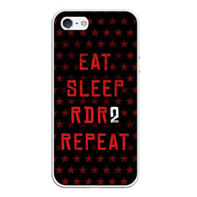 Чехол для iPhone 5/5S матовый с принтом Eat Sleep RDR2 Repeat , Силикон | Область печати: задняя сторона чехла, без боковых панелей | Тематика изображения на принте: dead | die | eat | flag | game | games | gta | rdr | rdr2 | red | redemption | repeat | rockstar | sleep | sun | western | вестерн | выкуп | гта | дикий | запад | игра | игры | красный | мертвый | рдр | рдр2 | рокстар | солнце