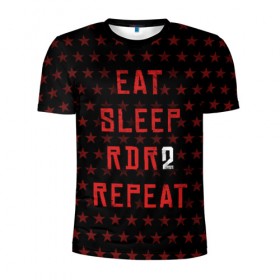 Мужская футболка 3D спортивная с принтом Eat Sleep RDR2 Repeat , 100% полиэстер с улучшенными характеристиками | приталенный силуэт, круглая горловина, широкие плечи, сужается к линии бедра | Тематика изображения на принте: dead | die | eat | flag | game | games | gta | rdr | rdr2 | red | redemption | repeat | rockstar | sleep | sun | western | вестерн | выкуп | гта | дикий | запад | игра | игры | красный | мертвый | рдр | рдр2 | рокстар | солнце