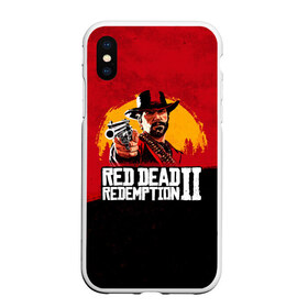 Чехол для iPhone XS Max матовый с принтом Red Dead Redemption 2 , Силикон | Область печати: задняя сторона чехла, без боковых панелей | dead | die | flag | game | games | gta | rdr | rdr2 | red | redemption | rockstar | sun | sunset | western | вестерн | выкуп | гта | дикий | закат | запад | игра | игры | красный | мертвый | поле | рдр | рдр2 | рокстар | солнце