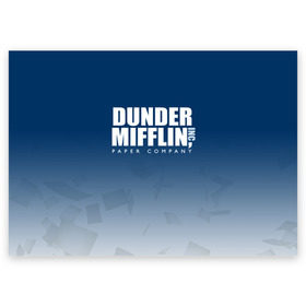 Поздравительная открытка с принтом The Office: Dunder Mifflin , 100% бумага | плотность бумаги 280 г/м2, матовая, на обратной стороне линовка и место для марки
 | company | dunder | inc | mifflin | office | paper | the | бумага | бумаги | бумажная | дандер | компания | контора | корпорация | листочки | листы | лого | логотип | миффлин | офис | оффис | сериал | сериалы | символ | синий