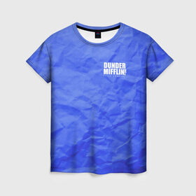 Женская футболка 3D с принтом Dunder Mifflin Paper Company , 100% полиэфир ( синтетическое хлопкоподобное полотно) | прямой крой, круглый вырез горловины, длина до линии бедер | 