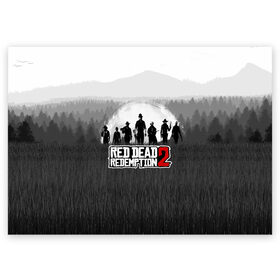 Поздравительная открытка с принтом Red Dead Redemption 2 , 100% бумага | плотность бумаги 280 г/м2, матовая, на обратной стороне линовка и место для марки
 | game | red dead | red dead redemption 2 | redemption 2 | rockstar games | бандиты | дикий запад | игры | ковбои | оружие