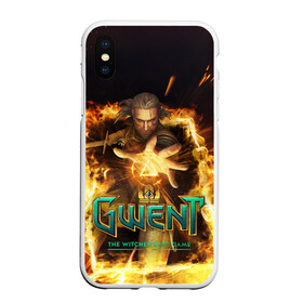 Чехол для iPhone XS Max матовый с принтом GWENT The Witcher Card Game , Силикон | Область печати: задняя сторона чехла, без боковых панелей | Тематика изображения на принте: blood | dota | game | games | gwent | player | rpg | the | witcher | ведьмак | война | войны | волк | волки | гвент | гвинт | геральт | игра | игрок | игры | карточная | карты | кровь | лого | меч | полосы | рпг | символ | символы | три