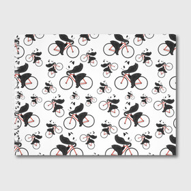 Альбом для рисования с принтом Панды На Велосипеде , 100% бумага
 | матовая бумага, плотность 200 мг. | велосипед | мишки | панда | паттерн