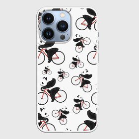 Чехол для iPhone 13 Pro с принтом Панды На Велосипеде ,  |  | велосипед | мишки | панда | паттерн