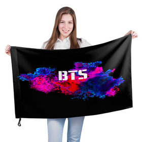 Флаг 3D с принтом BTS , 100% полиэстер | плотность ткани — 95 г/м2, размер — 67 х 109 см. Принт наносится с одной стороны | bangtan boys | bangtan бойс | music | бтс | корея | музыка | парни | поп музыка