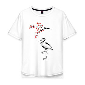 Мужская футболка хлопок Oversize с принтом Японский стиль , 100% хлопок | свободный крой, круглый ворот, “спинка” длиннее передней части | азия | восток | путешествия | сакура | япония