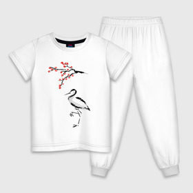 Детская пижама хлопок с принтом Японский стиль , 100% хлопок |  брюки и футболка прямого кроя, без карманов, на брюках мягкая резинка на поясе и по низу штанин
 | азия | восток | путешествия | сакура | япония