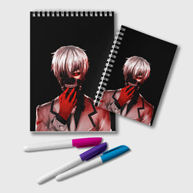 Блокнот с принтом Ken Kaneki , 100% бумага | 48 листов, плотность листов — 60 г/м2, плотность картонной обложки — 250 г/м2. Листы скреплены удобной пружинной спиралью. Цвет линий — светло-серый
 | Тематика изображения на принте: anime | blood | eyepatch | ghoul | kaneki | ken | one eyed | tokyo | tokyoghoul | гуль | канеки | кен | кровь | одноглазый | токийский