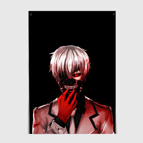 Постер с принтом Ken Kaneki , 100% бумага
 | бумага, плотность 150 мг. Матовая, но за счет высокого коэффициента гладкости имеет небольшой блеск и дает на свету блики, но в отличии от глянцевой бумаги не покрыта лаком | anime | blood | eyepatch | ghoul | kaneki | ken | one eyed | tokyo | tokyoghoul | гуль | канеки | кен | кровь | одноглазый | токийский