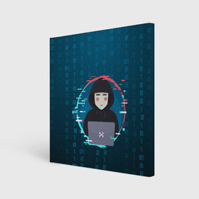Холст квадратный с принтом Anonymous hacker , 100% ПВХ |  | anonymous | hacker | it | аноним | взлом | компьютер | ноутбук | программист | хакер