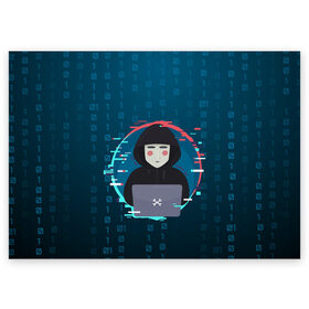 Поздравительная открытка с принтом Anonymous hacker , 100% бумага | плотность бумаги 280 г/м2, матовая, на обратной стороне линовка и место для марки
 | Тематика изображения на принте: anonymous | hacker | it | аноним | взлом | компьютер | ноутбук | программист | хакер