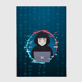 Постер с принтом Anonymous hacker , 100% бумага
 | бумага, плотность 150 мг. Матовая, но за счет высокого коэффициента гладкости имеет небольшой блеск и дает на свету блики, но в отличии от глянцевой бумаги не покрыта лаком | anonymous | hacker | it | аноним | взлом | компьютер | ноутбук | программист | хакер