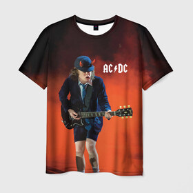 Мужская футболка 3D с принтом AC/DC , 100% полиэфир | прямой крой, круглый вырез горловины, длина до линии бедер | ac d.c. | ac dc | acdc | angus | back | bad | black | chrome | guitar | hard | hell | highway | mucis | red | rock | smoke | young | ангус | гитара | группа | диси | дым | красный | музыка | рок | тяжелый | эйси | эйсидиси | янг
