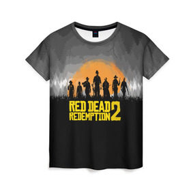 Женская футболка 3D с принтом RED DEAD REDEMPTION 2 , 100% полиэфир ( синтетическое хлопкоподобное полотно) | прямой крой, круглый вырез горловины, длина до линии бедер | dead | game | red dead redemption 2 | redemption 2 | rockstar games | бандиты | дикий запад | игры | ковбои | оружие