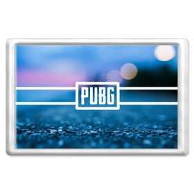 Магнит 45*70 с принтом PUBG light blue , Пластик | Размер: 78*52 мм; Размер печати: 70*45 | pubg | игра | лого | пубг | светлый | стрелялка | шутер