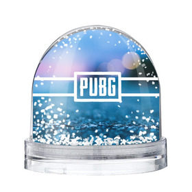 Снежный шар с принтом PUBG light blue , Пластик | Изображение внутри шара печатается на глянцевой фотобумаге с двух сторон | Тематика изображения на принте: pubg | игра | лого | пубг | светлый | стрелялка | шутер