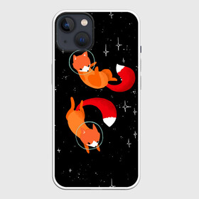Чехол для iPhone 13 с принтом Лисички в Космосе ,  |  | cute | fox | foxes | ginger | space | tail | забавная | космическая | космонавт | космонавты | космос | лис | лиса | лисица | лисицы | лисичка | лисички | лисы | милая | рыжая | рыжие | скафандр | смешная | фыр | хвост
