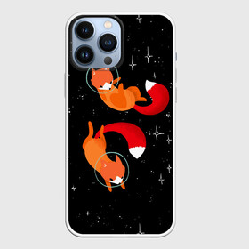 Чехол для iPhone 13 Pro Max с принтом Лисички в Космосе ,  |  | Тематика изображения на принте: cute | fox | foxes | ginger | space | tail | забавная | космическая | космонавт | космонавты | космос | лис | лиса | лисица | лисицы | лисичка | лисички | лисы | милая | рыжая | рыжие | скафандр | смешная | фыр | хвост