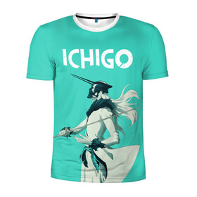 Мужская футболка 3D спортивная с принтом Куросаки Ичиго , 100% полиэстер с улучшенными характеристиками | приталенный силуэт, круглая горловина, широкие плечи, сужается к линии бедра | bleach | банкай | блич | ичиго | куросаки
