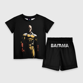 Детский костюм с шортами 3D с принтом Сайтама ,  |  | man | one | punch | saitama | аниме | ванпанчмен | манга