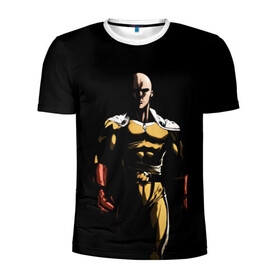 Мужская футболка 3D спортивная с принтом Сайтама , 100% полиэстер с улучшенными характеристиками | приталенный силуэт, круглая горловина, широкие плечи, сужается к линии бедра | man | one | punch | saitama | аниме | ванпанчмен | манга
