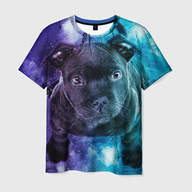 Мужская футболка 3D с принтом Милый пёс , 100% полиэфир | прямой крой, круглый вырез горловины, длина до линии бедер | Тематика изображения на принте: dog | бульдог | собака | черный