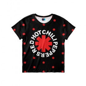 Детская футболка 3D с принтом Red Hot Chili Peppers , 100% гипоаллергенный полиэфир | прямой крой, круглый вырез горловины, длина до линии бедер, чуть спущенное плечо, ткань немного тянется | Тематика изображения на принте: chili | cross | hot | logo | music | peppers | red | red hot chili peppers | rhcp | rock | star | symbol | звезда | звездочка | красная | красный | крест | логотип | музыка | перцы | рок | символ | цветок | цветочек | чили