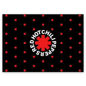 Поздравительная открытка с принтом Red Hot Chili Peppers , 100% бумага | плотность бумаги 280 г/м2, матовая, на обратной стороне линовка и место для марки
 | chili | cross | hot | logo | music | peppers | red | red hot chili peppers | rhcp | rock | star | symbol | звезда | звездочка | красная | красный | крест | логотип | музыка | перцы | рок | символ | цветок | цветочек | чили