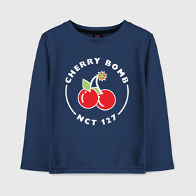 Детский лонгслив хлопок с принтом Cherry Bomb , 100% хлопок | круглый вырез горловины, полуприлегающий силуэт, длина до линии бедер | 127 | bomb | cherry | k pop | korea | kpop | nct | pop | бомб | бомба | вишневая | корейцы | корея | нст | черри