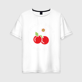 Женская футболка хлопок Oversize с принтом Cherry Bomb , 100% хлопок | свободный крой, круглый ворот, спущенный рукав, длина до линии бедер
 | Тематика изображения на принте: 127 | bomb | cherry | k pop | korea | kpop | nct | pop | бомб | бомба | вишневая | корейцы | корея | нст | черри