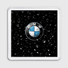 Магнит 55*55 с принтом BMW под Дождём , Пластик | Размер: 65*65 мм; Размер печати: 55*55 мм | auto | bmw | logo | moto | symbol | авто | автомобили | автомобилисту | автомобильная | бмв | гонки | дождь | знак | капли | лого | логотип | марка | машина | машинки | машины | мото | мотоцикл | символ | тачка | тюнинг