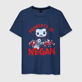Мужская футболка хлопок с принтом Property of Negan , 100% хлопок | прямой крой, круглый вырез горловины, длина до линии бедер, слегка спущенное плечо. | 