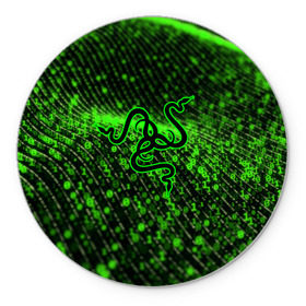 Коврик круглый с принтом RAZER , резина и полиэстер | круглая форма, изображение наносится на всю лицевую часть | 101 | brand | company | gamer | green | logo | mamba | naga | player | razer | rzr | snake | бренд | железо | зеленый | змея | компания | лого | рейзер | софт