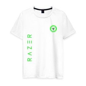 Мужская футболка хлопок с принтом RAZER , 100% хлопок | прямой крой, круглый вырез горловины, длина до линии бедер, слегка спущенное плечо. | Тематика изображения на принте: 101 | brand | company | gamer | green | logo | mamba | naga | player | razer | rzr | snake | бренд | железо | зеленый | змея | компания | лого | рейзер | софт