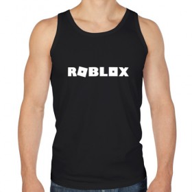 Мужская майка хлопок с принтом Roblox Logo , 100% хлопок |  | logo | roblox | лого | логотип | надпись | роблокс