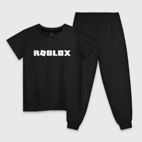 Детская пижама хлопок с принтом Roblox Logo , 100% хлопок |  брюки и футболка прямого кроя, без карманов, на брюках мягкая резинка на поясе и по низу штанин
 | logo | roblox | лого | логотип | надпись | роблокс