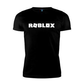 Мужская футболка премиум с принтом Roblox Logo , 92% хлопок, 8% лайкра | приталенный силуэт, круглый вырез ворота, длина до линии бедра, короткий рукав | Тематика изображения на принте: logo | roblox | лого | логотип | надпись | роблокс